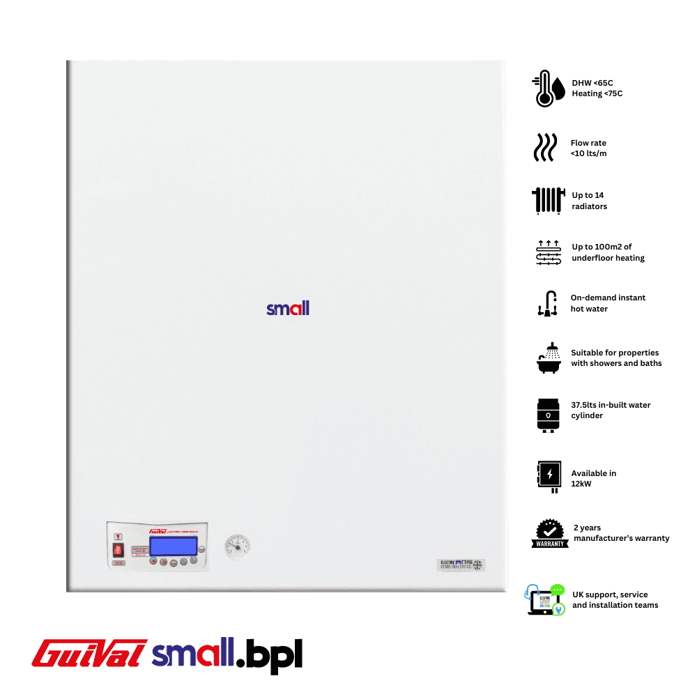 Guival Small.BPL 12kW - Compact Electric Combi Boiler for central heating & bath / shower - Image 3